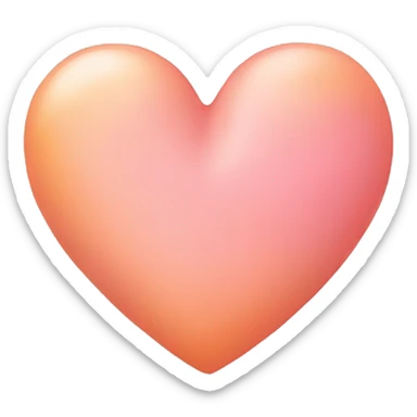 Peachy colored pink heart sticker
