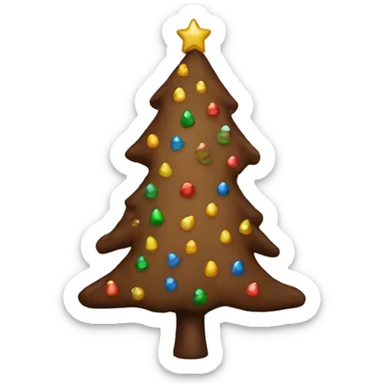 brown christmas tree  sticker