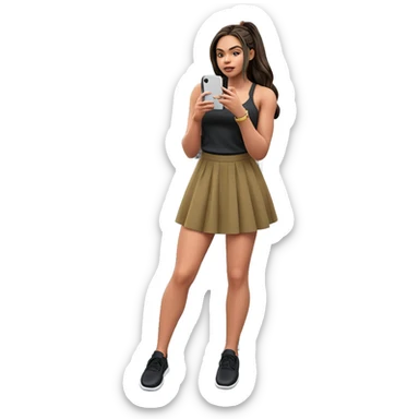 girl by window with phone sticker