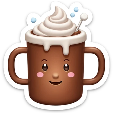 hot cocoa with marshmellows sticker