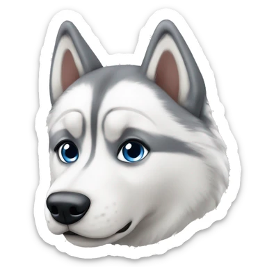 Crie um emoji de um husky siberiano branco  sticker