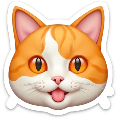 Cat with tongue out super cute sticker