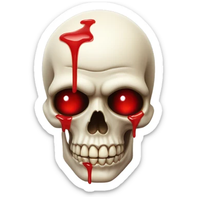 skull with red wax coming out of eyes sticker