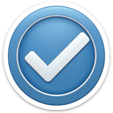 A white right ✔tick symbol on blue circle similar to verified badge sticker