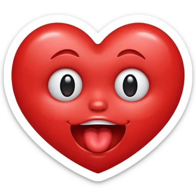 a heart face drooling sticker