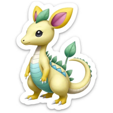 Leavanny-Gallade-Ampharos-Inteleon-Nidoqueen-Fakémon-Pokémon-hybrid-fusion-creature, full body sticker