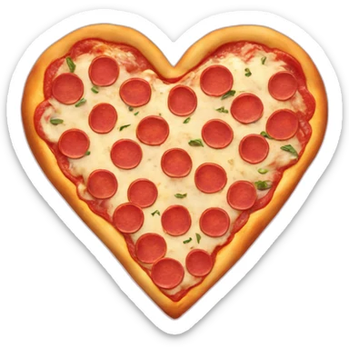 pizza in the shape of a heart for Valentine's Day sticker