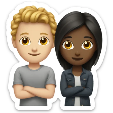 mixed girl and white boy  sticker