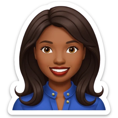 Jennifer Hudson with long dark brown hair sticker