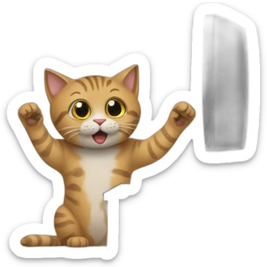 cat giving a presentation sticker