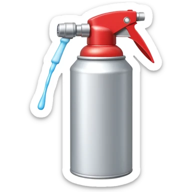 foam spray can object icon, aerosol can with foam coming out, shiny metal + plastic cap, 3D cartoon, mobile game icon style, centered, clean background, no text, no watermark
 sticker