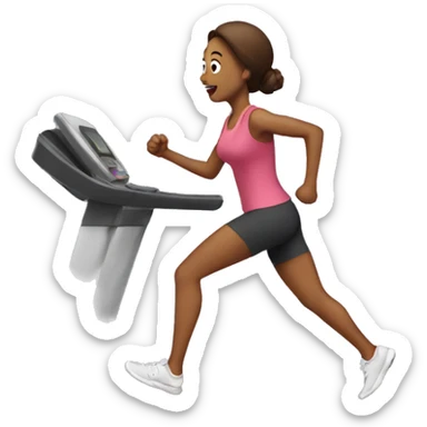 A mom running on treadmill sticker