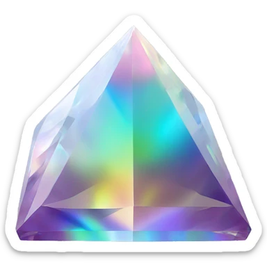 Pyramid-shaped 56-carat iridescent diamond crystal sticker