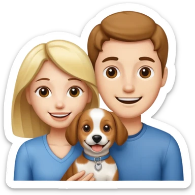 couple and their pet dog sticker