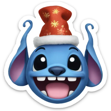 Stitch in a New Year's hat sticker