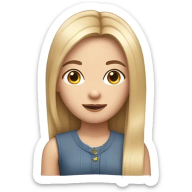 Girl with fair skin and straight hair sticker