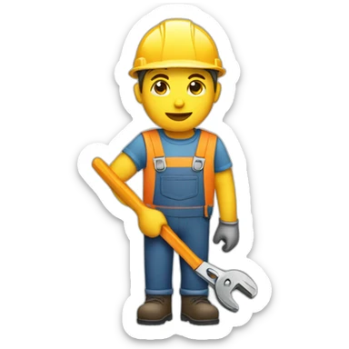 worker with a wrench sticker