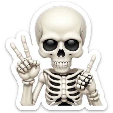 Skull doing finger guns sticker