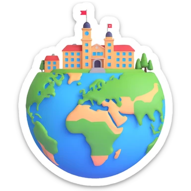 university building on planet Earth sticker