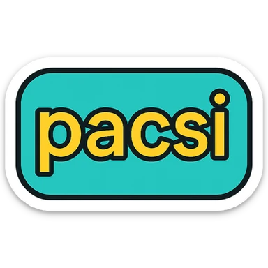 modern, clean text image with the word 'pacsi' centered, correct spelling, no emoji or face sticker