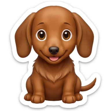 Perrito salchicha marrón sonriendo sticker