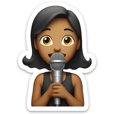 Girl singing in microphone sticker