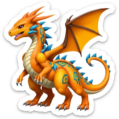 Meloetta-Wargreymon-Charizard-Agumon-Pokémon-Digimon-Fakémon-fusion-hybrid-creature sticker