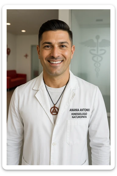 Kinesiologo chiamato Antonio Anania, immagini iperrealistiche sticker