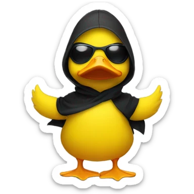 Yellow duck robber sticker
