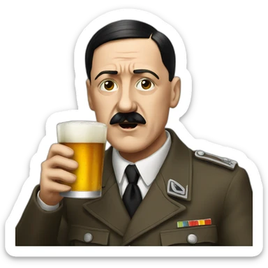 Hitler drinking sticker