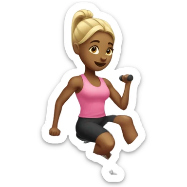 Girl working out in a gym sticker