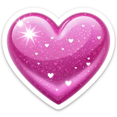 glitter pink heart sticker