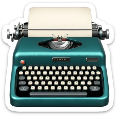 vintage typewriter in color #05566b sticker