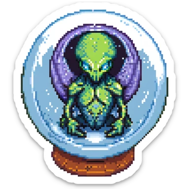 cranial, eye, MRI, SCAN, egg, embryonic, inside of glass egg, alien, eerie, otherworldly, crystal globe egg sticker