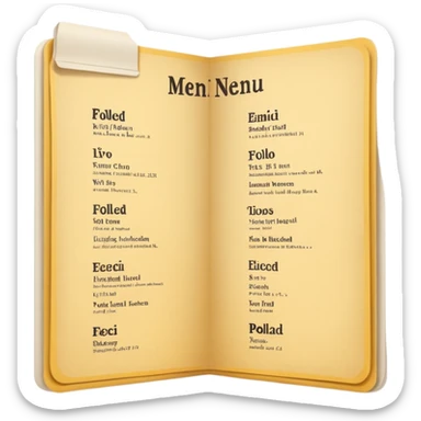 Paper menu from Chinese restaurant sticker