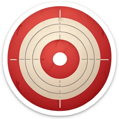 A target or bullseye with a painful face, representing a business pain point sticker