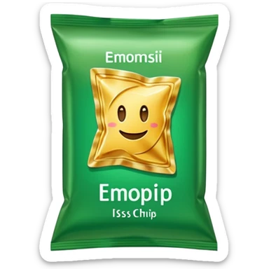 green pacaged chip with a chip image on it without writing sticker