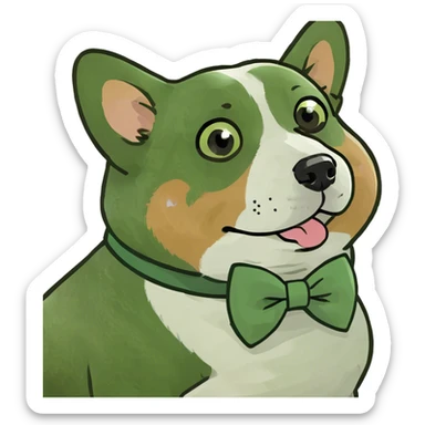 Fat corgi begging sticker