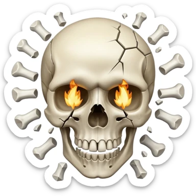 Tête de mort qui explose sticker