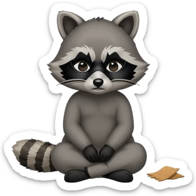 Raccoon being homeless  sticker