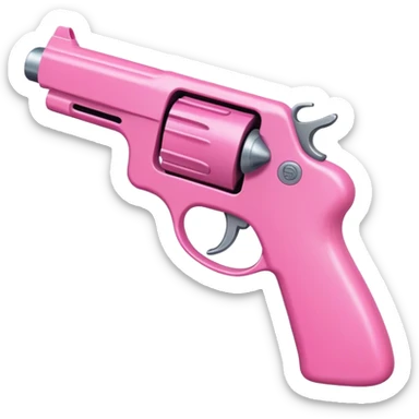 Hand holding a pink gun sticker
