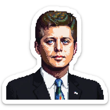 John F Kennedy presidential portrait, 35th US president sticker