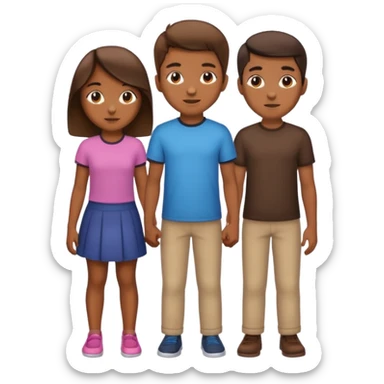 Happy Victory day। A banner is standing with a boy on one side and a girl on the other. sticker