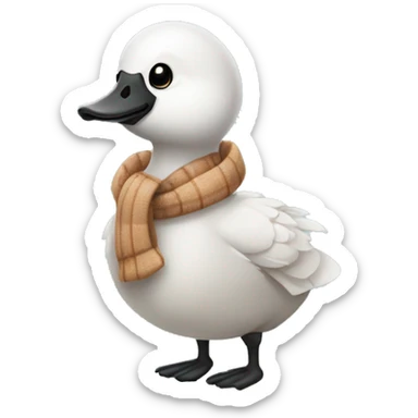 Goose in winter clothes  sticker