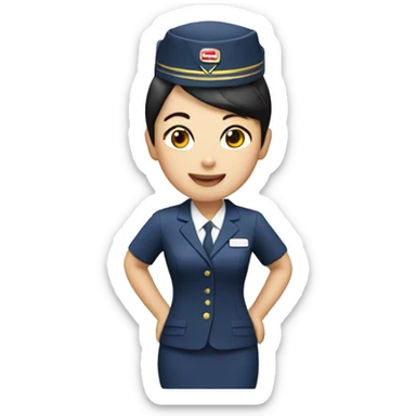 Asian Flight attendant sticker