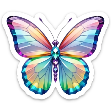 butterfly shaped 56-carat iridescent diamond sticker