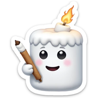 marshmallow OG character smoking weed sticker
