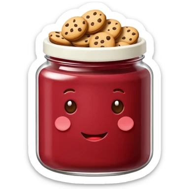 Haz un emoji de un tarro de galletas Red Velvet con pepitas de chocolate blanco sticker