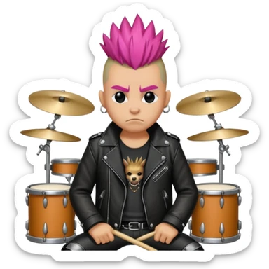 drummer animal punk sticker