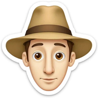 Guy with super long nose and a hat sticker